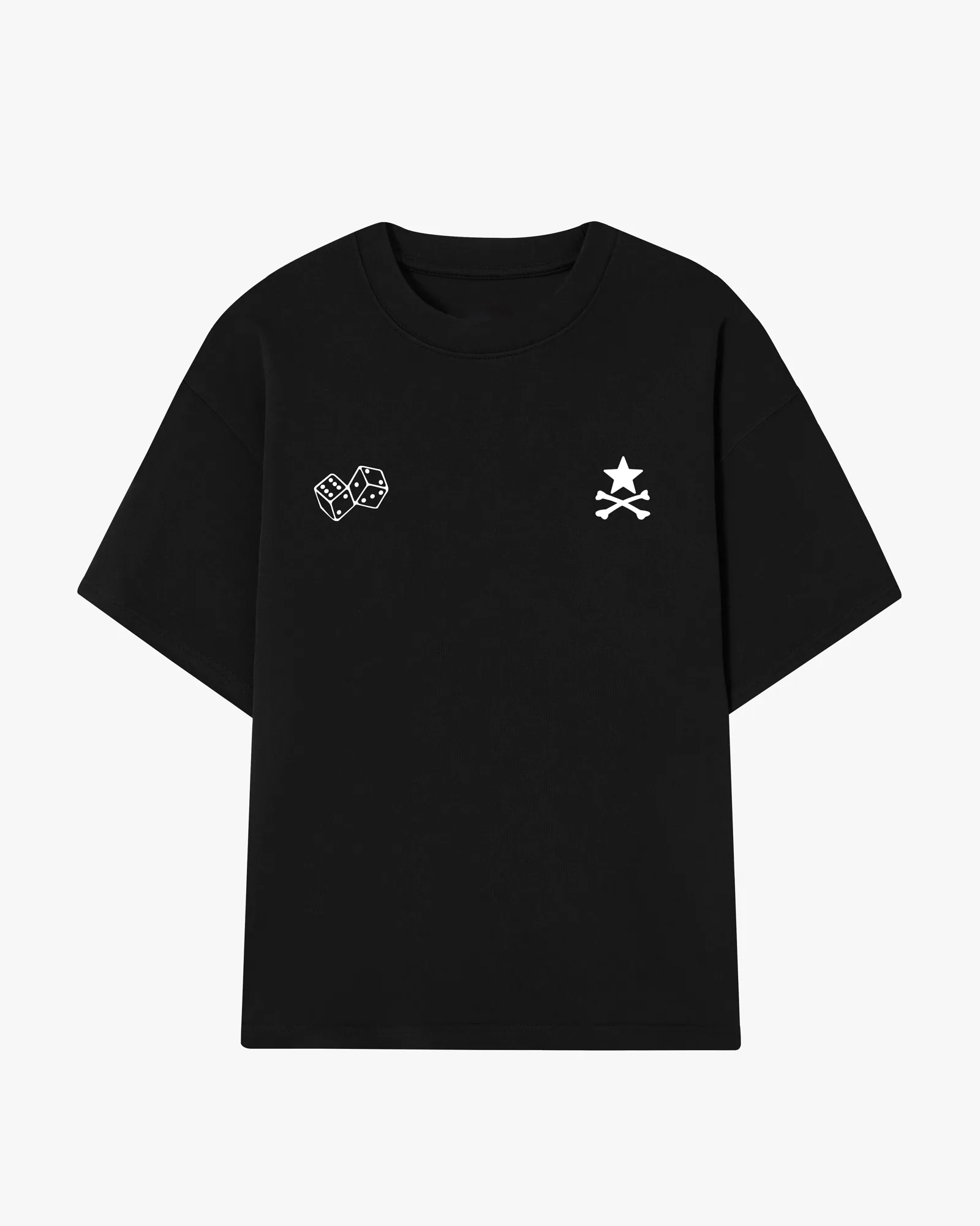 Front view of the Black Pong oversized T-shirt